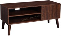 Vasagle Retro TV Stand With Cabinet Walnut Color
