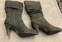 Black Suede Boots With Heel Size 7.5