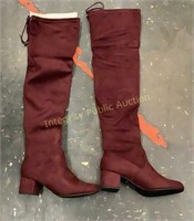 Burgundy Knee High Boots Size 5.5