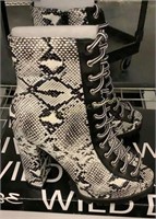 Snake Print Heel Boots Size 9