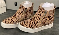 Leopard Wedge Sneakers Size 6