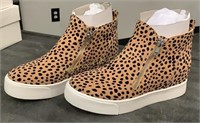 Leopard Wedge Sneakers Size 5.5