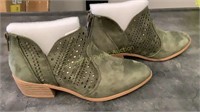 Green Booties Size 6.5
