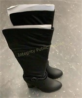 Black Long Boots With Heel Size 7.5