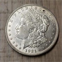 1921-D Morgan Dollar: AU