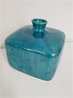 Ceramic Teal Squared Vase
