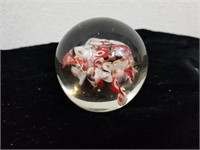 3" Red /White Paper Weight Ball