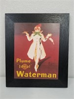 Vtg Plum "Ideal" Waterman Print on Black Wood