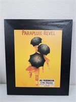 Vtg Parapluie- Revel Paris Print on Black Wood