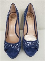 Vince Camuto Blue Beaded Heels 7,5 Womens