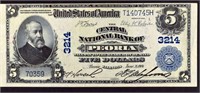 1904 $5 Peoria National Currency