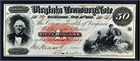 1862 $50 Virginia Treasury Note