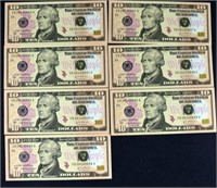 7-2004 $10 Consecutive Federal Reserve Notes