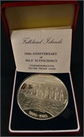 1985 Falkland Island 100th Anniversary Silver Coin