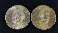 2-1948 Mexico Cuauhtemoc Cinco Pesos Silver