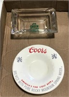 Coors Light & Green stamp ash trays