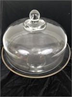 13" Round Glass Pedestal Cake Stand w/ Heavy Lid