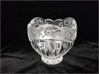 Crystal Cut Etched Candy Dish