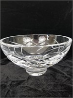 Vtg Lead Cut Crystal 8,5" Round Rose Bowl Made in
