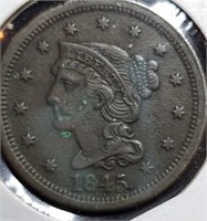 1845 Braided Hair Large Cent