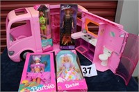 Used Barbie RV with (4) Barbie (New in Box)