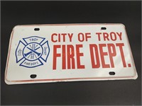 City of troy fire department license plate