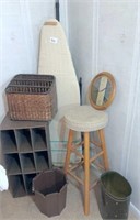 ironing board, stool & misc. household