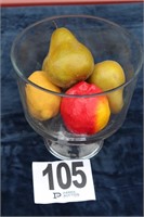 Glass Fruit Bowl & Fruit Décor