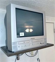 Sylvania TV, DVD & VCR player & wall shelf