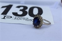 Ring Size 7, White Gold 18kt, Lab Sapphire, CV