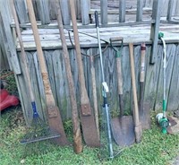 group of yard tools