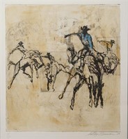 Leroy Neiman signed lithograph - Rodeo