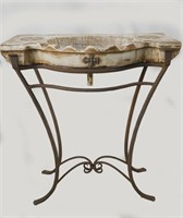 Marble Sink with wrought iron stand