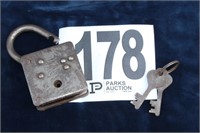 Antique Padlock with Keys (Works Good)