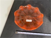 Vintage Orange Glass Dish