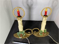 1950's Christmas Candles Plastic Molded