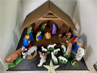 Beautiful Hand Painted Ceramic Nativity Scene