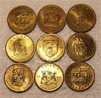 Provinces of Canada Flower Coins (9X)