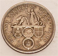 British Carribean Territories 50 Cents 1955 Queen