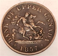 Bank of Upper Canada 1857 Half Penny Token