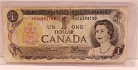 Canada One Dollar Bill 1973 Asterix Replacement
