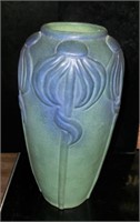 Van Briggle 12" art nouveau stylized floral vase