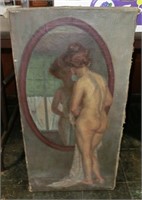 'Nude in mirror' oil by Joan Anacker 1911 on