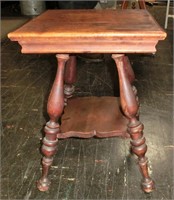 child size square ball foot parlor table c.1880