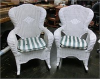pr wing back wicker rockers with cushions