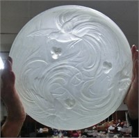 15 1/2" Verlys type art glass bowl w/birds