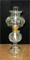 lace edge bulls eye mini oil lamp w/glass shade