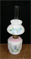 enamel milk glass mini oil lamp with enamel