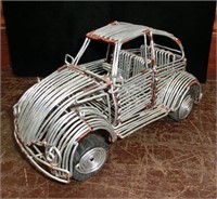 10" long wire sculpture of a VW bug