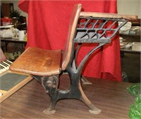 cast iron frame wood school desk by New Peabody